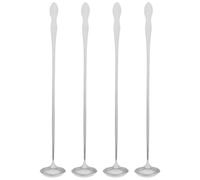 RORPOIR Cuillères à Assaisonnement Cuillères Larges Lot de 4 en Acier Inoxydable Argenté pour Fondue Chaude et Mélange de Café, pour Rassemblements Familiaux
