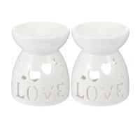 RORPOIR Lampe à Parfum en Céramique Blanche 2pcs, Éclairage Décoratif Multifonction pour Aromathérapie, Décoration Maison et Cadeau Pendaison de Crémaillère