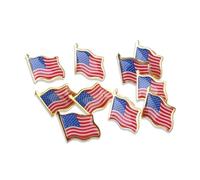 RORPOIR Lot de 50 Épingles à Badge Drapeau Américain en Alliage Métallique Plaqué Laiton Émail Époxy, Décoration Légère Anti-rouille pour Chapeaux et Cravates