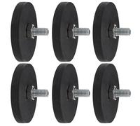 RORPOIR Lot de 6 Aimants de Montage Revêtus de Caoutchouc Noir Goujons Mâles M6, Faciles à Installer et Étanches pour Usage Extérieur et Fixation de Caméra