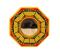 RORPOIR Miroir Convexe Bagua Feng Shui en Bois et Verre pour Bureau | Suspendre Décorative Simple, Style Zen pour Chambre ou Bureau, Format Compact, Ornement Feng Shui