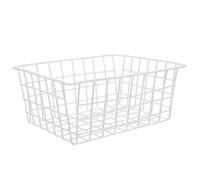 RORPOIR Panier De Rangement Blanc 28x21,5x12 Cm Pour Congélateur Coffre, Organisateur Métallique Pour Congélateur Domestique, Bac à Légumes Pour Réfrigérateur Économisant L'espace