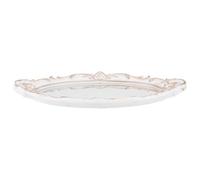 RORPOIR Plateau Miroir Ovale Style Baroque en Plastique Vintage Blanc Poignées Confortables pour Organiser Accessoires, Décoration Élégante pour Fêtes et Mariages