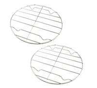 RORPOIR Support Barbecue Rond en Acier Inoxydable 2 Pièces Léger | Argenté, Facile à Ranger Transporter, pour Sorties Barbecue, Format Rond 22cm, sans Plateau
