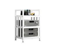 Rorquscade Meuble De Rangement Multimédia Réglable en Bois AV d'angle, Rack HiFi 4 Niveaux avec Pieds Réglables, Étagère Audio Vidéo pour Ampli, Console, Lecteur, Salon, Maison Et Studio(White,70cm)
