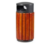 Corbeille 40 litres Rossignol ronde extérieur bois