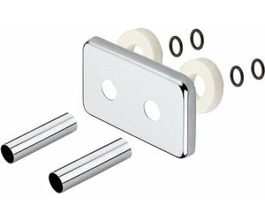 Rosace de plafond rectangulaire pour le kit de raccordement TWIN, acier inoxydable brossé