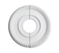 Rosace de plafond ronde divisée en PU pour ventilateur de plafond et luminaire, plaque de recouvrement décorative Ø315 mm diamètre intérieur 100 mm, léger, montage facile sans perçage, blanc