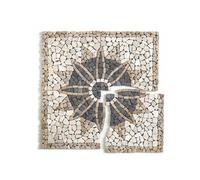 Rosace en marbre, travertin multicolore - 80 x 80 cm - -