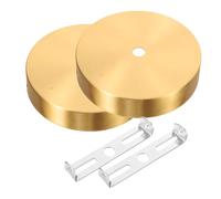 Rosace Plafond Luminaire en Cuivre Or, Kit Suspendre 2 Pièces | Pied de Lampe Suspendue, Lustre Moderne à Baldaquin, Usage DIY Chambre, Réparation et Remplacement Faciles