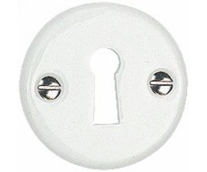Rosace ronde clé L pour clé simple - porcelaine blanche - 48 mm MÉRIGOUS
