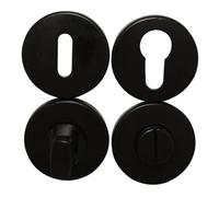 Rosaces rondes clé L pour clé simple - aluminium noir mat - Meudon CADAP