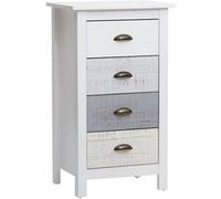 ROSALIA - Chiffonnier 4 Tiroirs Bois Aspect Vieilli - Altobuy Blanc G