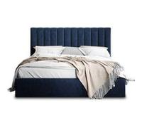 Bestmobilier Rosario Velours Bleu 140x200