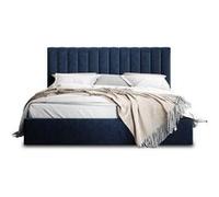 Rosario - lit coffre - 180x200 - sommier inclus - en velours - Bleu Bleu G