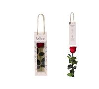 Fleur Artificielle Rose sur Tige 30cm Vert & Rouge