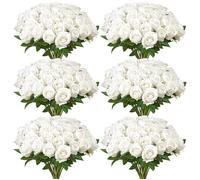 Rose Artificielle-VEVOR- Lot de 120-Fleurs Artificielles 508 mm-Bouquets de Fausses Fleurs Aspect Réaliste-avec Tête de Rose 70 mm