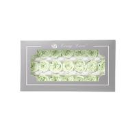 Rose Austin préservée : fleurs fraîches pour décoration de fête, tête de rose Austin chocolat éternel parfait pour la Saint-Valentin, éternelle et naturelle. Fait à la main DIY essentiel (vert clair)