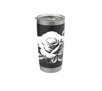 Rose Blanc et Noir Vintage Cool Urban Design Shapes Mania Gobelet isotherme en acier inoxydable double paroi