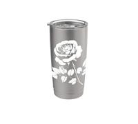 Rose Blanc Noir Vintage Cool Urban Design Shapes Mania Gobelet isotherme en acier inoxydable double paroi
