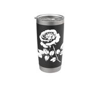 Rose Blanc Noir Vintage Cool Urban Design Shapes Mania Gobelet isotherme en acier inoxydable double paroi