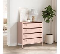 Rose Buffet de rangement - SOLOMOON - Commode salon - rose 68x39x73,5 cm - acier laminé à froid FR7194