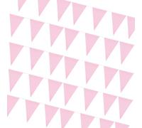Rose Drapeaux Triangle Bunting de Partie Guirlande Fanion Tissu Pennant Bannière Rose Banderole Coloré pour Fête Anniversaire Mariage Noel Cérémonies Jardin Intérieur Extérieur Décoration-10M