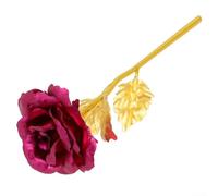 Rose en plaqué or 24 carats, fleur artificielle, rose éternelle, pour femme, fête des mères, anniversaire, anniversaire de mariage, Saint-Valentin, décoration de mariage (rose rouge)