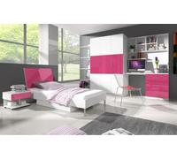 Rose Ensemble de chambre d'enfant Lit Table de nuit Armoire Bureau Bibliothèque Nouveau 5pcs.