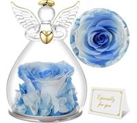 Rose éternelle Ange Dôme en verre Rose rouge Boîte cadeau maman grand-mère femme