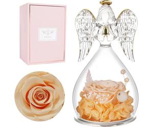 Rose éternelle Ange Figure Boîte cadeau pour femme Maman Mère Grand-mère pour la Saint-Valentin Fête des mères Anniversaire