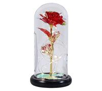 Rose Éternelle en Verre - Rose De Noël Arc-en-, Rose Artificielle pour Toujours | Rose Artificielle Éternelle, Rose Créative Illuminée en Verre, Romantique Arc en De Roses De Noël pour Femmes