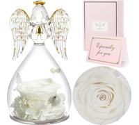Rose éternelle figure ange dôme en verre cadeau fête des mères pour les femmes