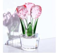 Rose éternelle - Roses de l'éternité - Fleur éternelle - Rose en cristal - Élégant bouquet de roses roses en cristal - Figurine de