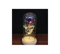 Rose Eternelle sous Cloche VORMOR avec Lumières LED pour Fête des Mères,Saint-Valentin,Mariage - Violet
