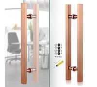 Rose Gold Push/Sliding Barn Door Pull Bar Metal Grab Pole,Elegant Glass Door Handle 20/24/ 40/59/ 71 Inch, Pantry Gate Replacement Hardware(Length 100cm(39.5inch))