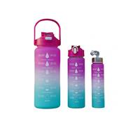 (Rose Green) 3PCS Water Bottle Reusable Lightweight Outdoor Sports Bottle for Office School Home Portable Eco Friendly Durable Hydration Bottles