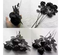 Rose noire artificielle - 62 cm