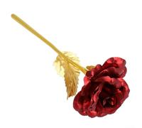 Rose plaqué or 24 carats Fleur artificielle Rose éternelle pour femme, fête des mères, anniversaire, anniversaire de mariage, Saint-Valentin, décoration de mariage (rouge)