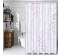 Rose Rideau Douche 120x200cm Rideau de Douche Feuille Shower Curtain - Impression Polyester Tissu - avec 12 Crochets - Tissu Lavable en Machine - Imperméable - pour Salle de Bain - Hôtel D#914