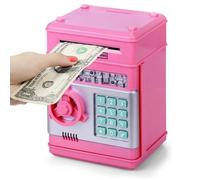 Rose - Tirelire électronique avec mot de passe pour enfant, Coffre-fort automatique, Caisse d'épargne, Billet