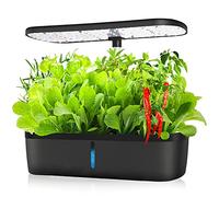 RoseFlower Système De Culture Hydroponique d'intérieur à 12 dosettes, Mini Serre Interieur avec Hauteur Réglable LED Grow Light, Potager Interieur, Station de Culture de Plantes - Noir