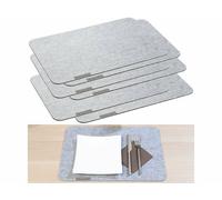 Rosenstein & Söhne 12 sets de table en feutre - 45 x 30 cm - Gris clair