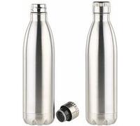 Rosenstein & Söhne : 2 bouteilles isothermes 750 ml à double-paroi en acier inoxydable Argent G