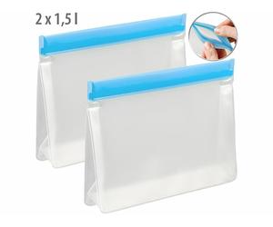 Rosenstein & Söhne 2 sachets de conservation / congélation réutilisables à fond plat - 1,5 L