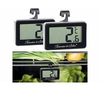 Rosenstein & Söhne 2 thermomètres électroniques pour réfrigérateur et congélateur - Noir