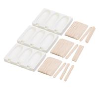 Rosenstein & Söhne 3 moules en silicone 80 ml et 72 bâtonnets - Pour 3 glaces