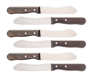 Rosenstein & Söhne 6 couteaux à beurre avec manche en bois