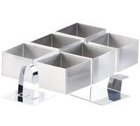 Rosenstein & Söhne 6 emporte-pièces carrés 8 x 8 cm avec poussoir & support