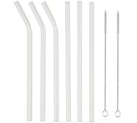 Rosenstein & Söhne 6 pailles en verre borosilicate avec brosses de nettoyage